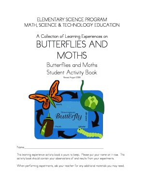 Butterflies and Moths Student Activity Book - Blank Fillable Template ...