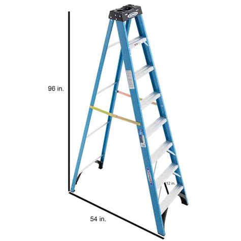 Buy 8 ft. Fiberglass Step Ladder with 250 lb. Load Capacity Type I Duty ...