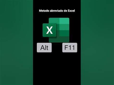 Alt F11 en Excel permite abrir la ventana de Visual Basic #tutorial # ...