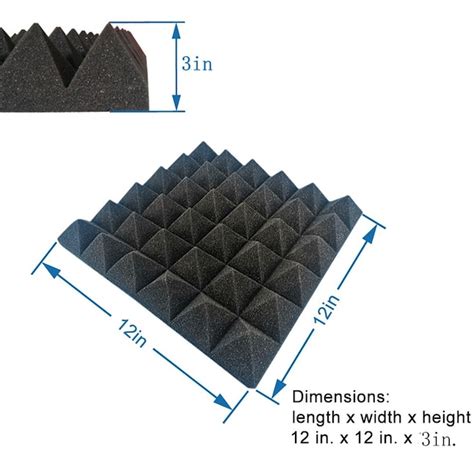Agfabric 12-in x 12-in Black Foam Acoustic Sound Absorbing Self-stick ...