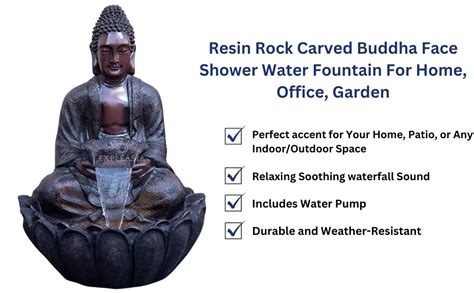 EXPLEASIA Lotus Buddha Water Fountain for Home, Office, Garden water ...