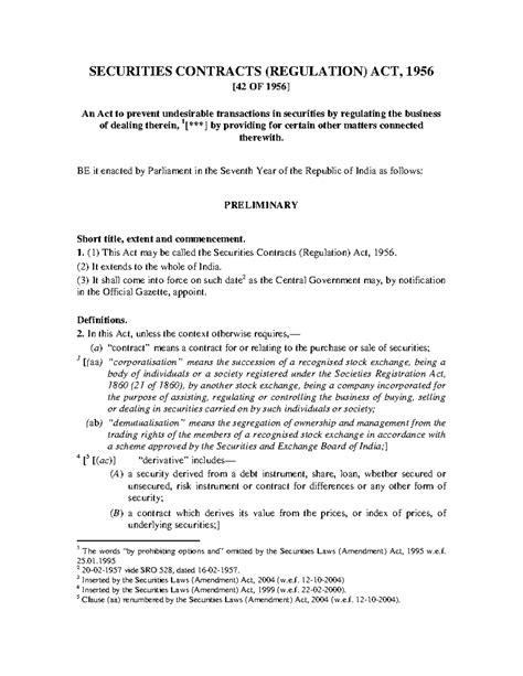 Contractact - very good - SECURITIES CONTRACTS (REGULATION) ACT, 1956 ...