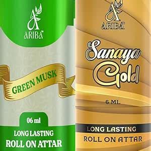 Buy ARIBA Roll On Green Musk and Sanaya Gold Attar| Long Lasting Arabic ...