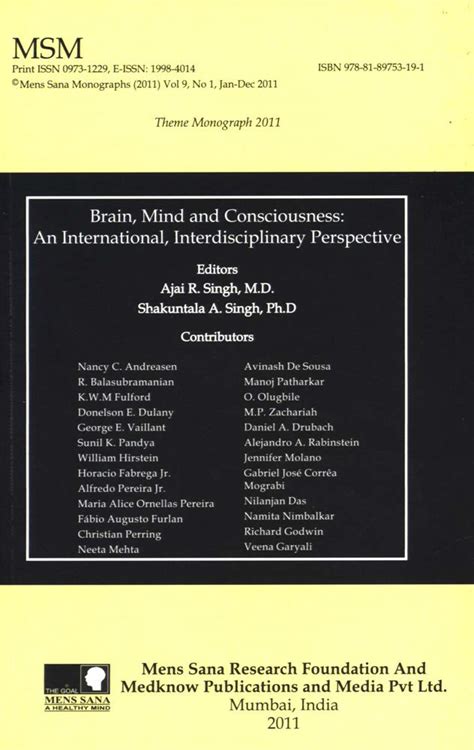 Brain, Mind and Consciousness: An International, Interdisciplinary ...