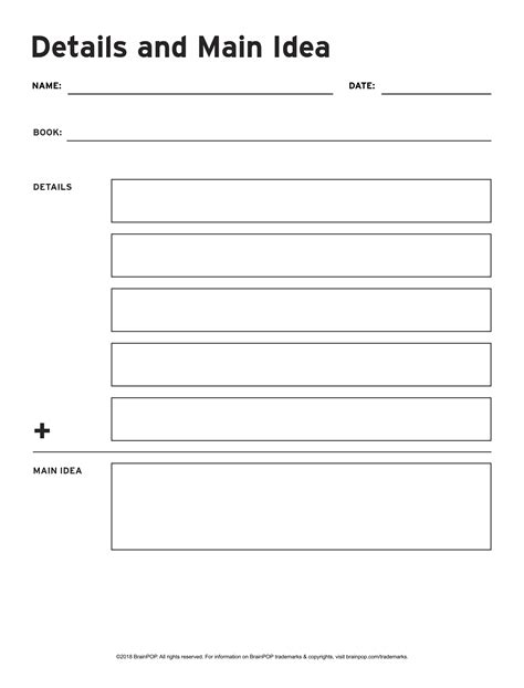 Free Printable Main Idea Graphic Organizer