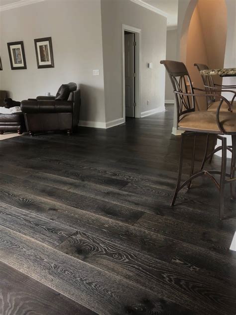 Dark Hardwood Flooring Grey Walls