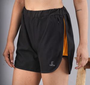 Lykcon Solid Women Black, Yellow Sports Shorts - Buy Lykcon Solid Women ...
