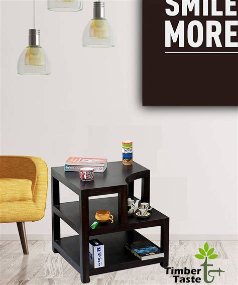 TimberTaste Sheesham Wood OPAL Side Table Dark Walnut finish