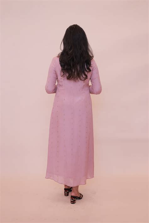 Pastel pink georgette dress – Belair