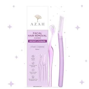 Azah Face & Eyebrow Razor Combo| Instant & Painless Facial Hair Removal ...