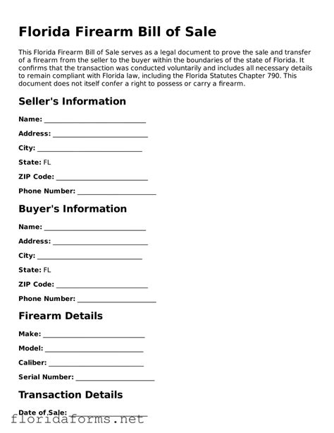 Get Florida Firearm Bill of Sale Template ⇒ All Florida Forms