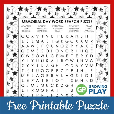 Memorial Day Word Search Memorial Day Word Search For A Fun Holiday