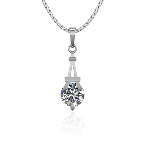Pure 925 Silver Eiffel Tower Luxury Pendant with chain – misshighness