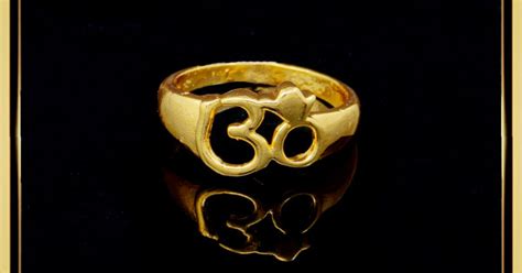 Buy Pure Impon Jewellery One Gram Gold Plated Om Ring Gold Design Buy ...