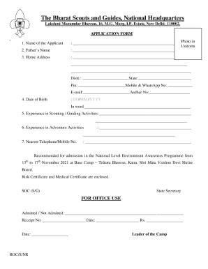 Fillable Online KERALA STATE BHARAT SCOUTS & GUIDES Fax Email Print ...