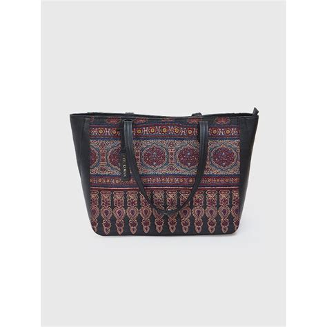 Buy Ritu Kumar Black Leather Tote Bag Online