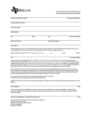 UT Dallas Comet Connection Pre-Admission Form - Fill Out, Sign & Share ...