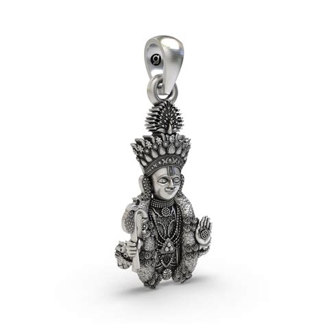 Silver Hari krishna Maharaj Pendant – Goyani