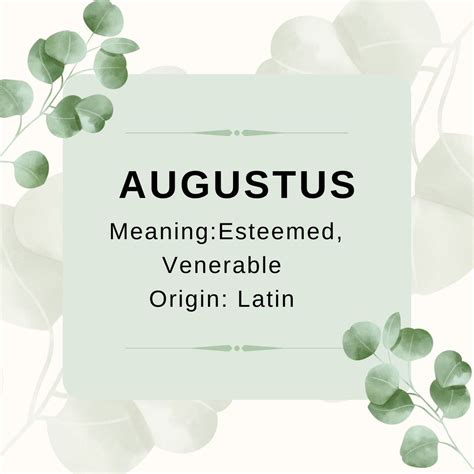Augustus | Baby names, Names with meaning, Uncommon words