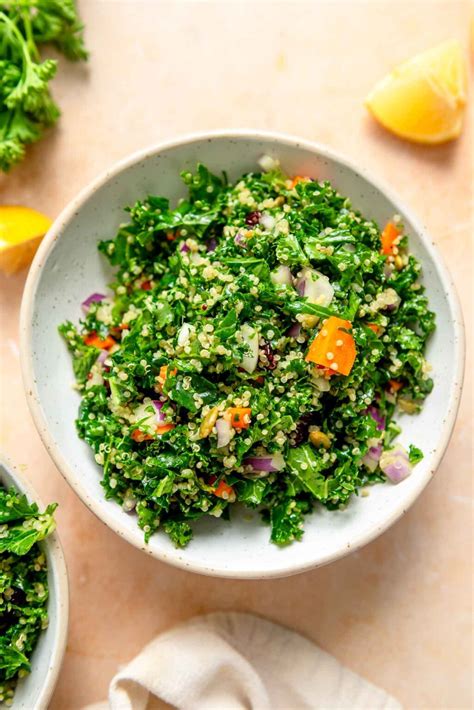 Vegan Kale Quinoa Salad - Running on Real Food