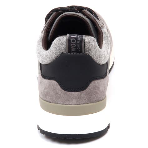 F6070 sneaker uomo suede/tissue/wool WOOLRICH scarpe grey/black shoe man
