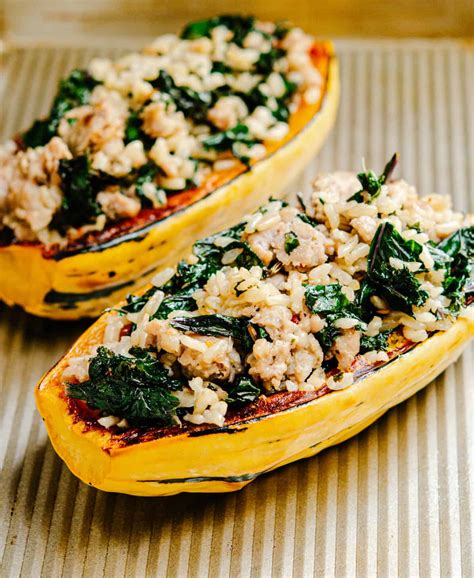 Stuffed Delicata Squash - Pinch and Swirl