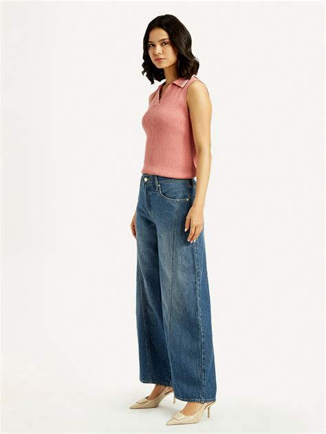 Women's Mid Indigo XL Straight Loose Fit Mid Rise Jeans – Levis India Store