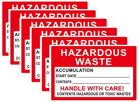 Hazardous Waste Sticker Label Handle with Care Sticker Toxic Waste ...