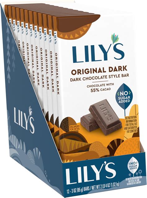 Amazon.com : Lily's Dark Chocolate Bar with Stevia, Original, 3 Ounce ...