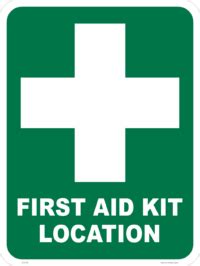 Image result for First Aid Location. Sign