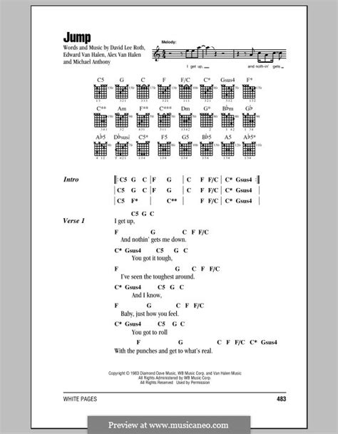 Image result for Jump Van Halen Strum Pattern Chords