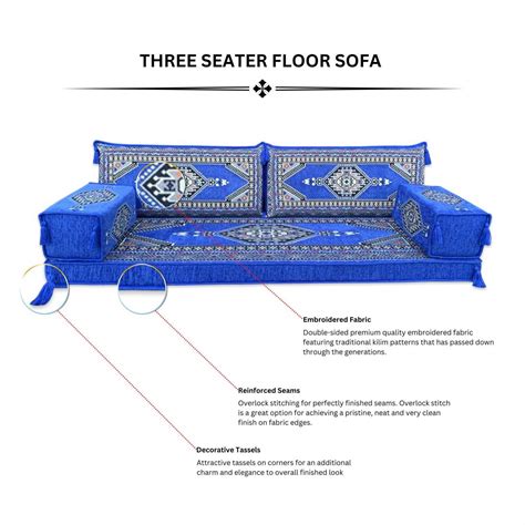 Arabic majlis floor sofa | Bohemian style floor cushions l Blue three ...