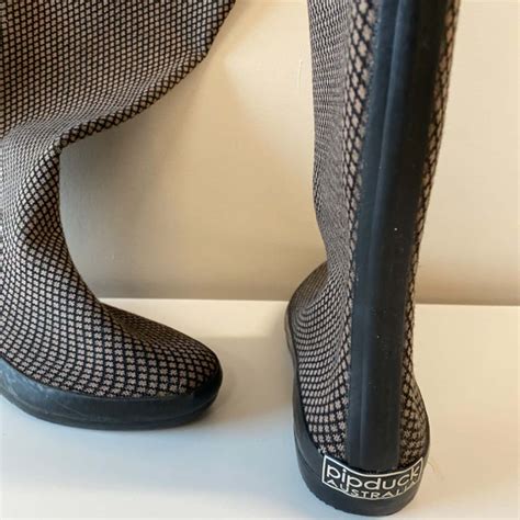 PIP DUCK AUSTRALIA Unisex Size 38 Beige / Black Patterned Long Boots ...