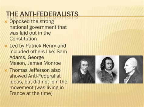 Federalists and anti-federalists | PPTX