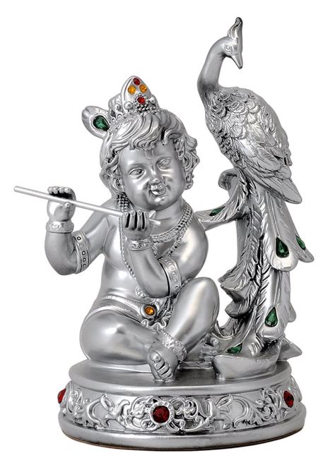 Redbag Baby Krishna Playing Flute Polyresin Statue : Amazon.in: Home ...