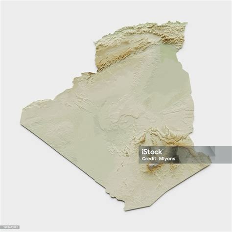 Algeria Topographic Relief Map 3d Render Stock Photo - Download Image Now - Aerial View, Algeria ...