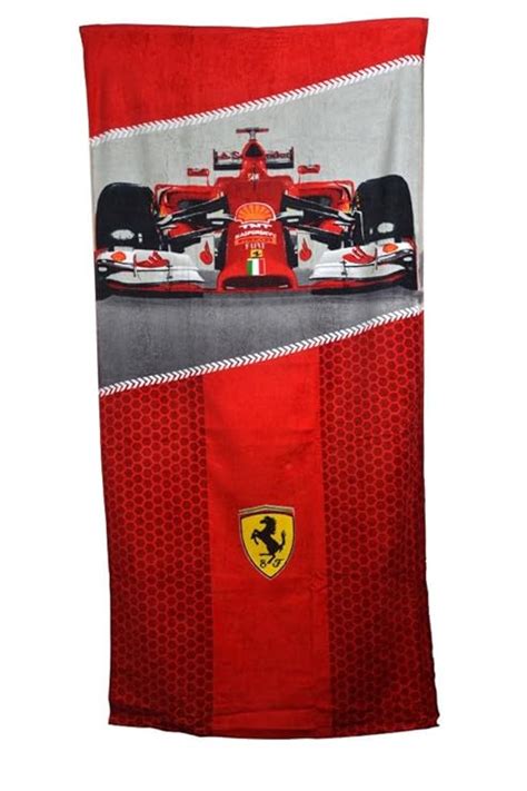 Sassoon Ferrari Printed Cotton Bath Towel - Red : Amazon.in: Home & Kitchen