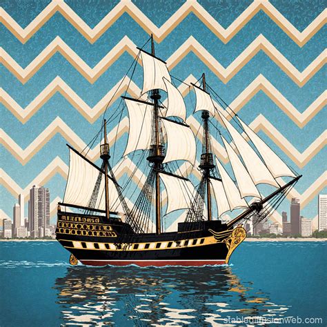 Spanish Galleon in Modern San Diego Harbor | Stable Diffusion Online