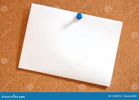 Blank Sheet of Paper on Bulletin Board Stock Photo - Image of blank ...