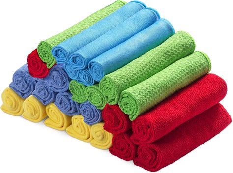 10 Pack Cleaning Cloths, Microfiber , Kitchen Household Cloth, Washable ...