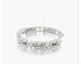 14K White Gold Round and Baguette Milgrain Diamond Wedding Ring-14822w14