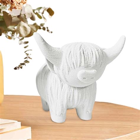 Buy Ubervia® Highland Cow Decor | Realistic Cattle Family Mini Statue ...