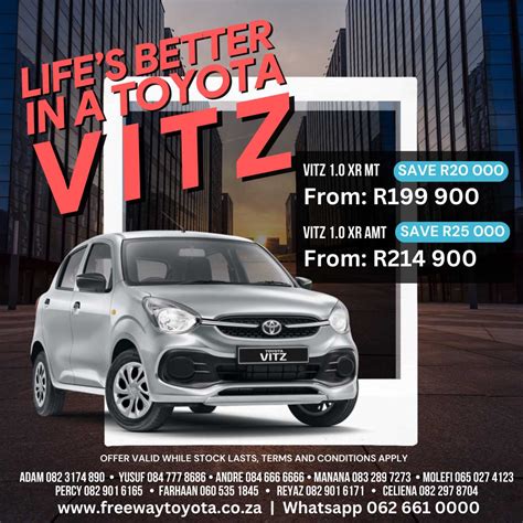 Toyota Vitz on special – Freeway Toyota Johannesburg – Best deals on Toyota Corolla, Toyota C-HR ...