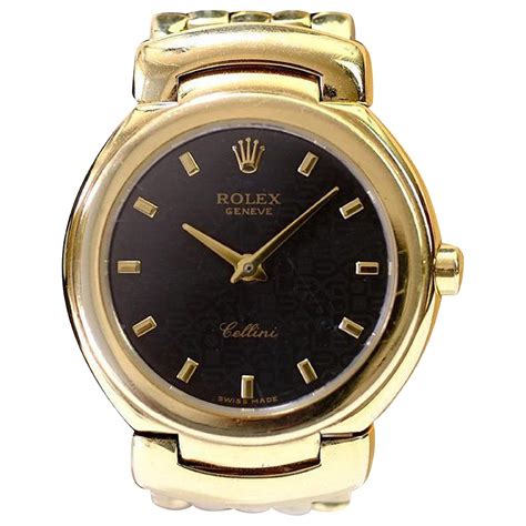 Rolex Cellini 18k Yellow Gold Watch W/certificate- All Factory Black ...