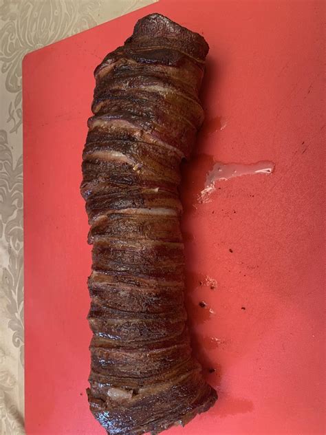 I cooked a bacon wrapped beef tenderloin this morning on my BGE. 1st ...