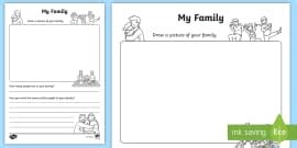 All About My Family Poster Worksheet - F-2 - Parents