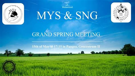 MYS & SNG Grand Spring Meeting, Pangea, Geocentrum II, Lund, 15 May ...
