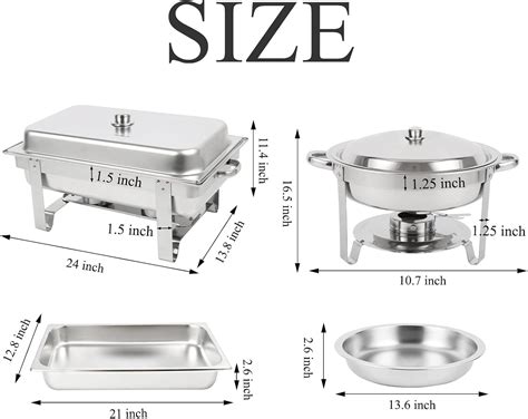 Buy Restlrious Chafing Dish Buffet Set 4 Packs, Stainless Steel 5 QT ...