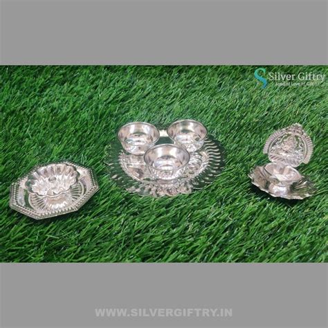 German Silver Combo Pooja Items – Silver Giftry