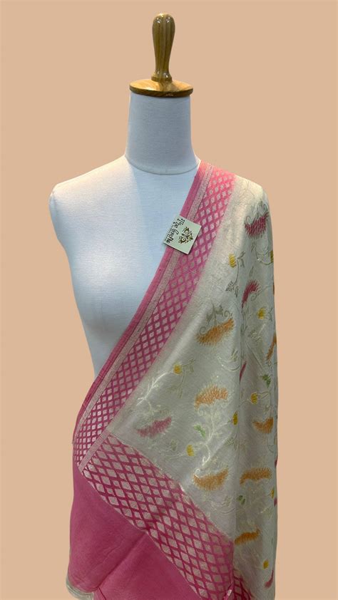 Pure Moonga Silk Banarasi Handloom Dupatta – The Crafts Banaras